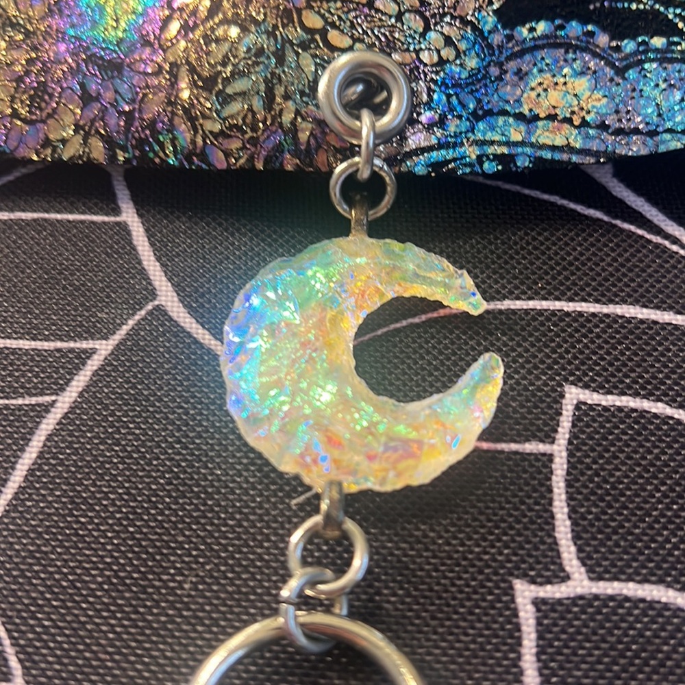 Opalite moon fringe necklace - Picture 6 of 8